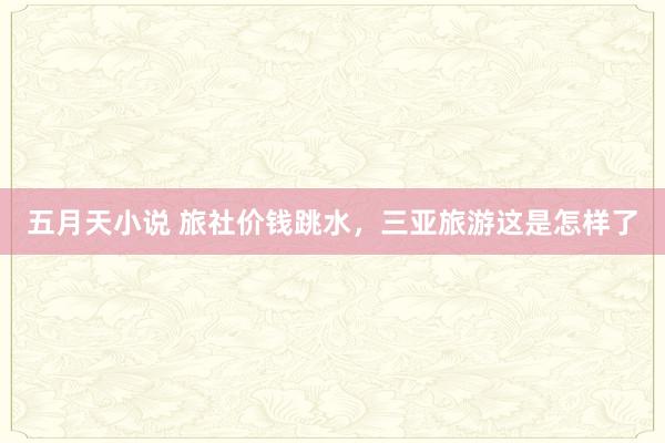 五月天小说 旅社价钱跳水，三亚旅游这是怎样了