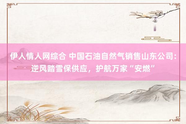 伊人情人网综合 中国石油自然气销售山东公司：逆风踏雪保供应，护航万家“安燃”