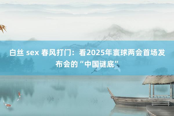 白丝 sex 春风打门：看2025年寰球两会首场发布会的“中国谜底”