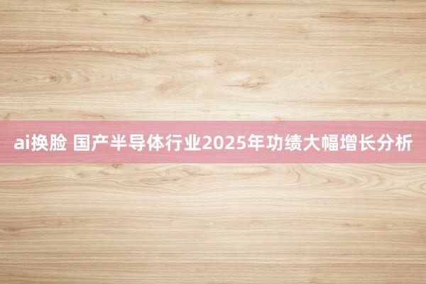 ai换脸 国产半导体行业2025年功绩大幅增长分析