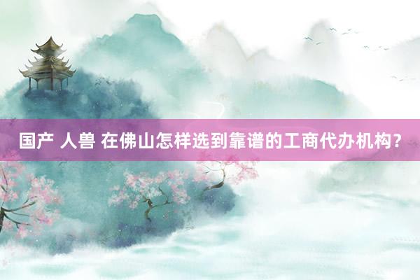 国产 人兽 在佛山怎样选到靠谱的工商代办机构？